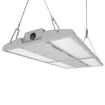 Linear LED High Bay light with swappable optics, IP66 and IK10 rated, 300W durable industrial fixture