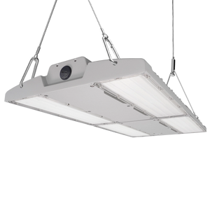 Linear LED High Bay light with swappable optics, IP66 and IK10 rated, 300W durable industrial fixture