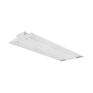 Linear LED High Bay – 175W with white aluminum frame and semi-frosted diffuser for commercial lighting.