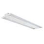 Linear LED High Bay – 300W fixture with durable white finish and semi-frosted diffuser for glare reduction in industrial settings
