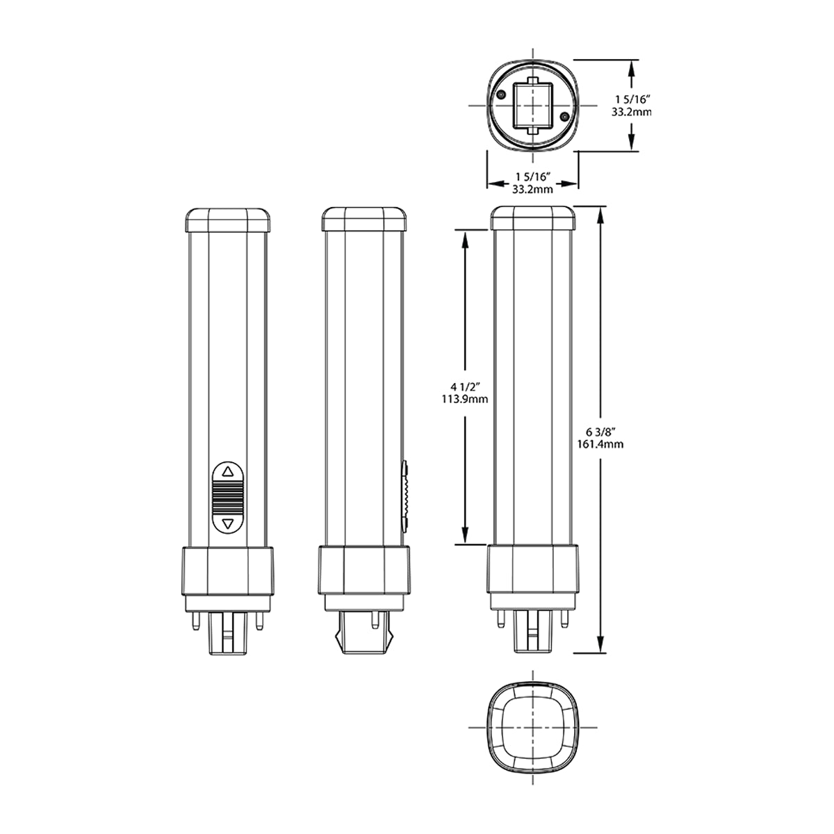 8.5W PLC LED Bulb Replaces 18W, 26W & 32W CFL - 2-pin G24d - Horizontal Install - Type A/B - Field Selectable