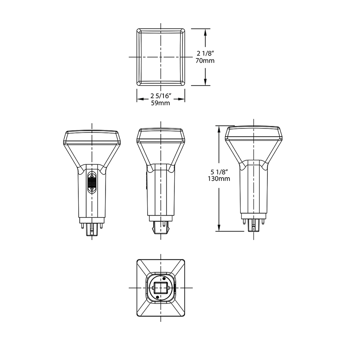 8.5W PLC LED Bulb Replaces 18W, 26W & 32W CFL - 2-pin G24d - Vertical Install - Type A/B - Field Selectable