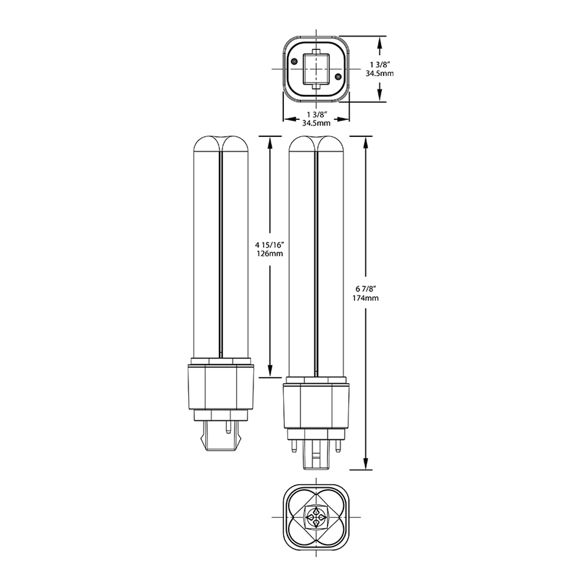 9W PLC LED Bulb Replaces 26W/32W CFL - 2-Pin G24d - Type A/B
