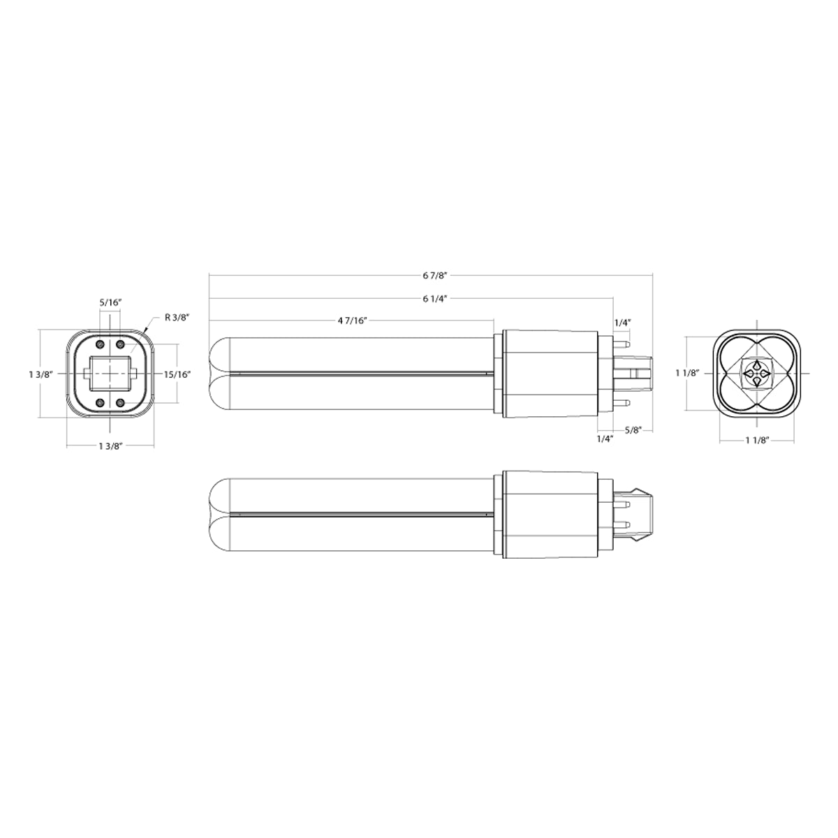 9.5W PLC LED Bulb Replaces 26W CFL - 4-pin G24q - Omnidirectional Install - Type A/B - NSF Certified