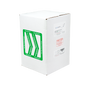 White recycling kit box for 2ft U-shape fluorescent tubes with green recycling labels and shipping information