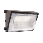 Semi Cutoff LED Wall Pack 90W with durable die-cast aluminum housing and clear lens for outdoor security lighting