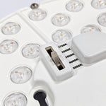 Close-up of 13" Single Ring LED Ceiling Light 5-CCT 16W color temperature adjustment switch and LED bulbs detail