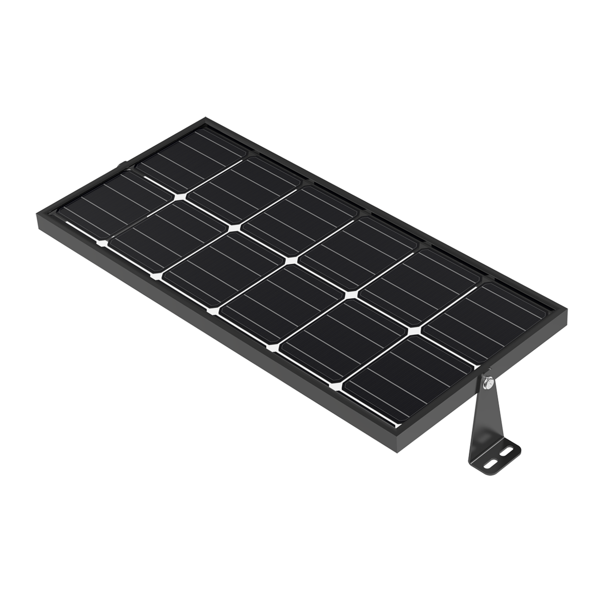 Bi-facial solar panel for Solar LED Wall Pack Light maximizing sunlight capture for efficient energy harvesting.