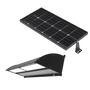 Solar LED Wall Pack Light with Bi-Facial Solar Panel featuring adjustable wattage and vandal-proof housing