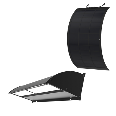 Solar LED Wall Pack Light with Flexible Solar Panel