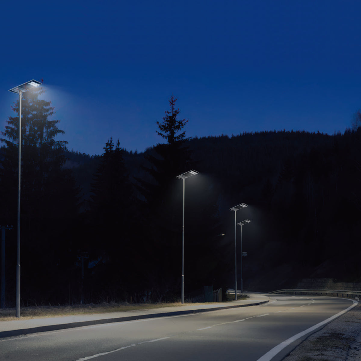 60W Remote-Controlled Solar LED Area Light with Lens Tilt