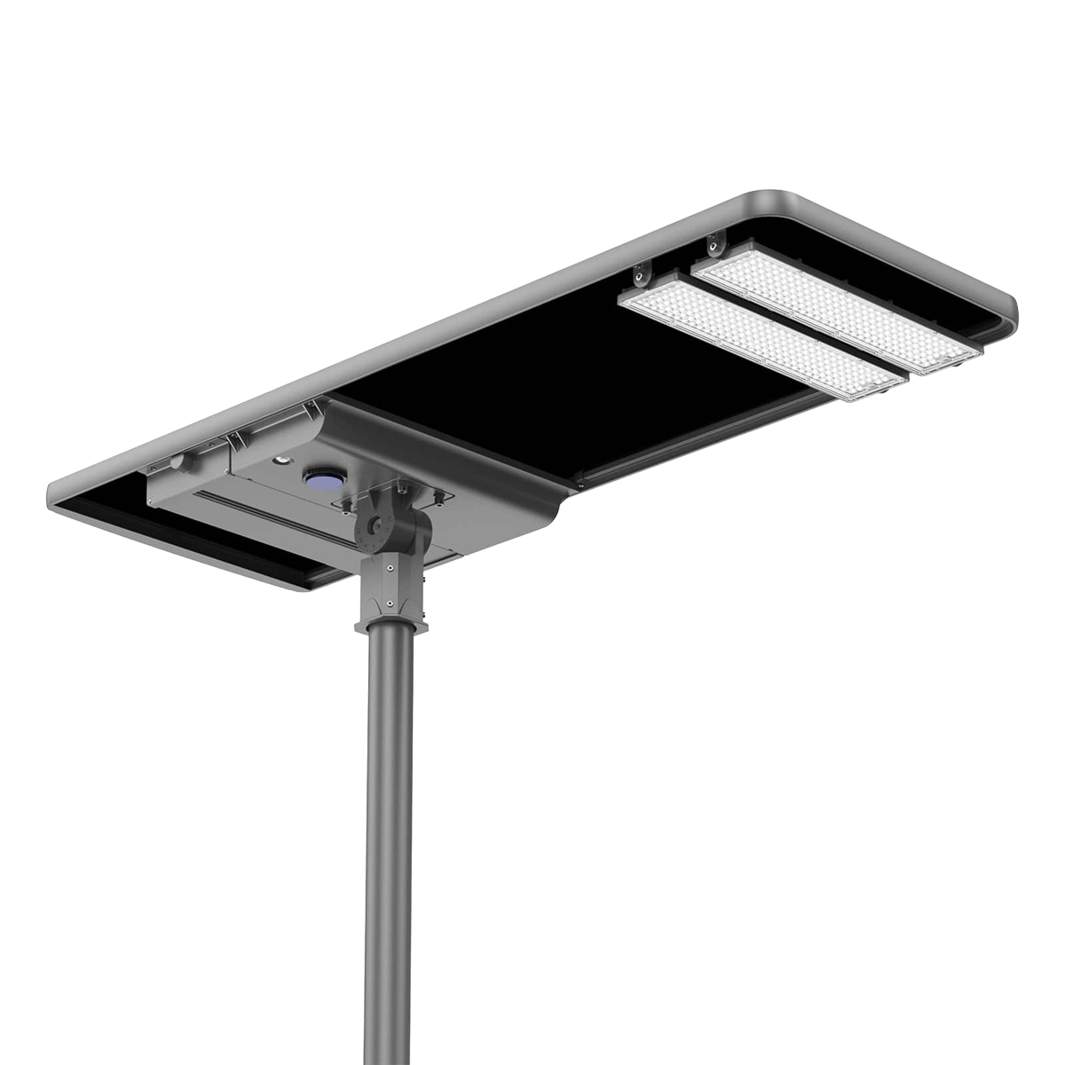 100W Remote-Controlled Solar LED Area Light with Lens Tilt