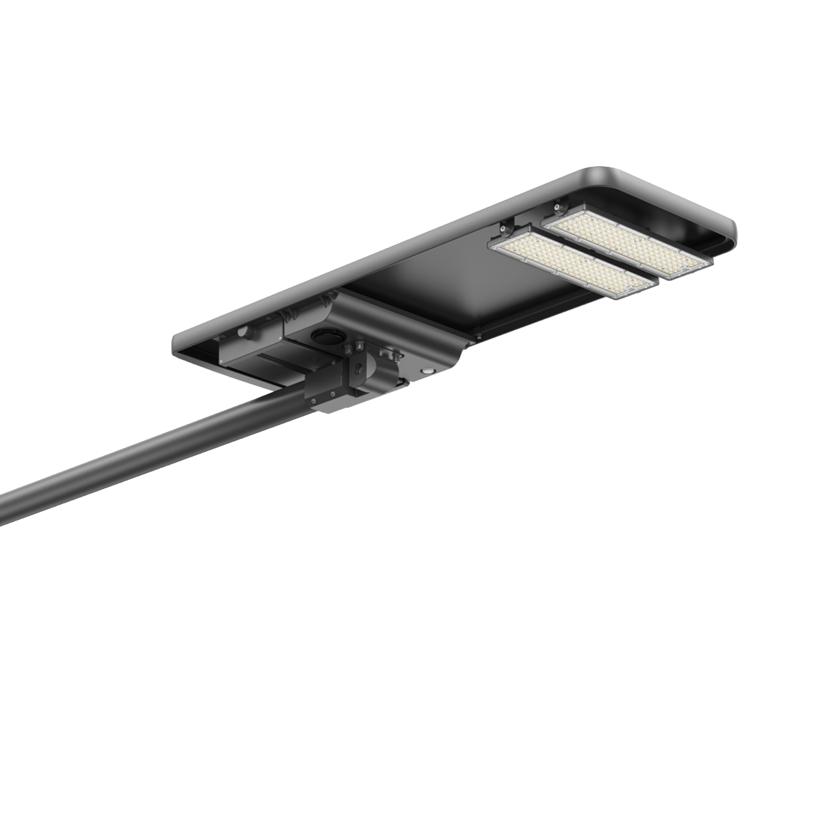60W Remote-Controlled Solar LED Area Light with Lens Tilt