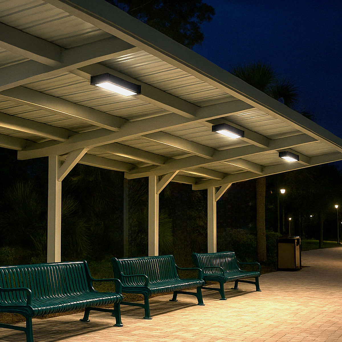 15W Solar LED Canopy Light, Flexible Panel
