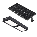 Solar LED Canopy Light with Bi-Facial Solar Panel featuring dual light panels and adjustable mounting bracket