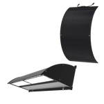Solar LED Wall Pack Light with flexible curved solar panel for lightweight and curved surface mounting