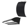 Solar LED Wall Pack Light with flexible curved solar panel for lightweight and curved surface mounting