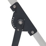 Close-up of a black metal mounting bracket with angle indicators between 0° and 90°