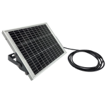 Solar panel with a cable on a white background