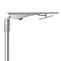 Solar LED Area Light with Tiltable Lens 30W mounted on a pole with adjustable bracket for outdoor use