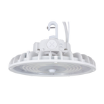 UFO LED High Bay 3-CCT light fixture with waterproof die-cast aluminum housing and hanging hook for industrial use