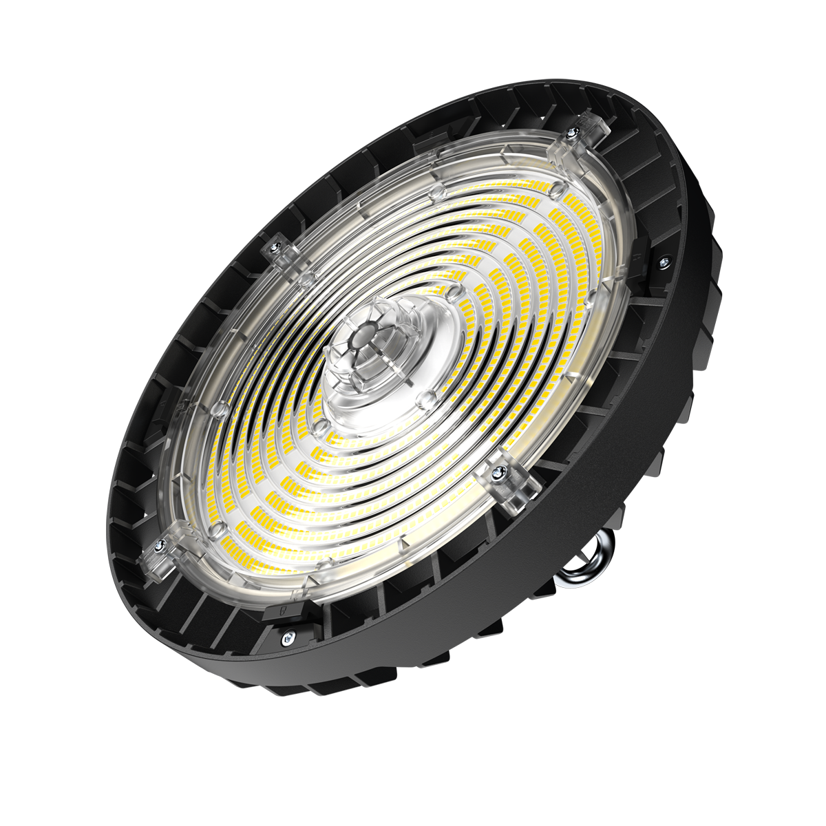 UFO LED High Bay 3 CCT 150 120 100W industrial light with durable aluminum housing and polycarbonate lens