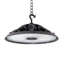 UFO LED High Bay 150/120/100W industrial light fixture with hanging chain for warehouse and commercial lighting