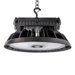 UFO LED High Bay 310/270/240W industrial light fixture with heat sink and hanging chain mount for large spaces
