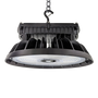 UFO LED High Bay 310/270/240W industrial light fixture with heat sink and hanging chain mount for large spaces