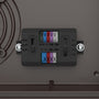 Close-up of adjustable control switches and wiring terminal block on Full Cutoff LED Wall Pack 3 CCT 100/80/60/40W