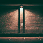 Full Cutoff LED Wall Pack - 3 CCT - 100/80/60/40W illuminating a brick wall with focused downward light