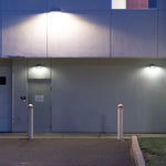 Semi Cutoff LED Wall Pack 125W illuminating building exterior with bright, secure lighting for walkways and entrances at night