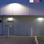 Semi Cutoff LED Wall Pack 125W illuminating building exterior with bright, secure lighting for walkways and entrances at night