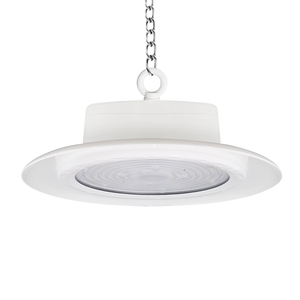 Washdown LED High Bay – NSF – 150W with stainless steel loop, sleek design, and bright white light for wet environments