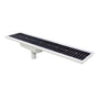 Solar LED Area Light with Tiltable Lenses - 100W shown from side angle with integrated solar panel and mounting bracket