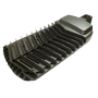 LED Architectural Shoebox Light 120W housing in dark bronze with cooling fins and sleek architectural design