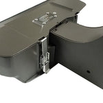 Close-up of dark bronze LED Architectural Shoebox Light 180W metal housing with secure locking latch and mounting arm