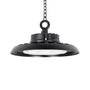 Value UFO LED High Bay light fixture with black housing and hook mount for high ceiling industrial spaces