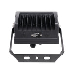 Selectable FL Series LED Flood Light in black with mounting bracket and heat dissipation fins visible from front angle