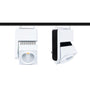 White 20W Dimmable LED Track Light with adjustable heads mounted on a black H-style track for focused lighting