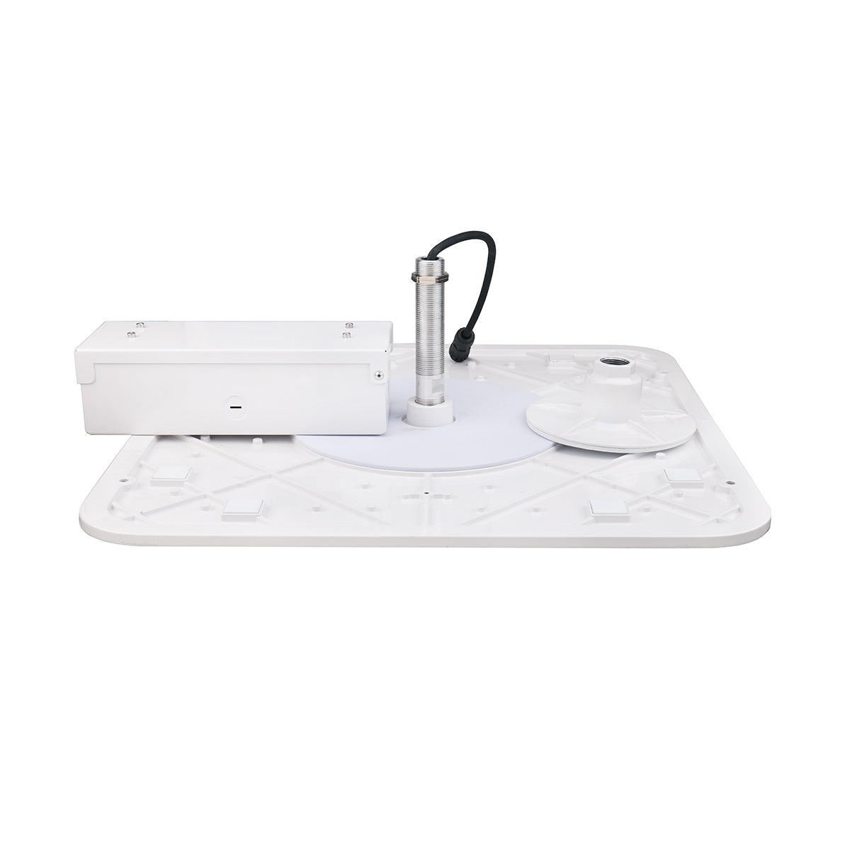 Slim white LED Canopy Light 240W with wiring and mounting components for easy installation and long lifespan