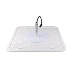 Slim rectangular LED Canopy Light 240W with durable housing and central wiring connection shown from below view