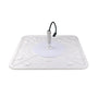 Slim rectangular LED Canopy Light 240W with durable housing and central wiring connection shown from below view