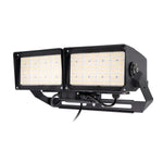 Selectable FL Series LED Flood Light with dual rectangular lamps and adjustable mounting bracket in black housing