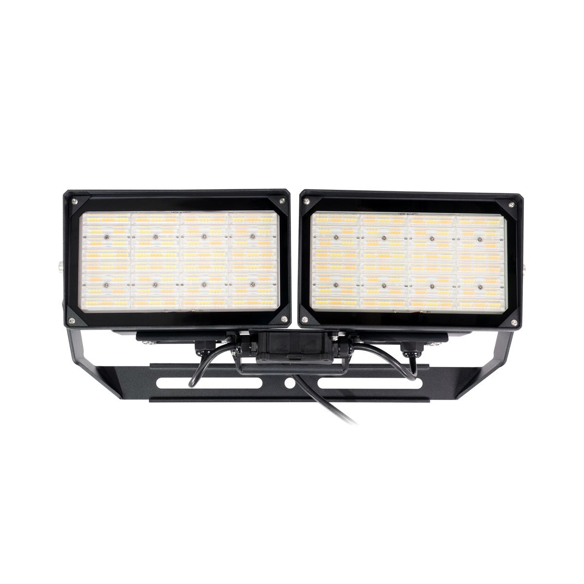 Selectable FL Series LED Flood Light with dual rectangular heads and adjustable mounting bracket on white background