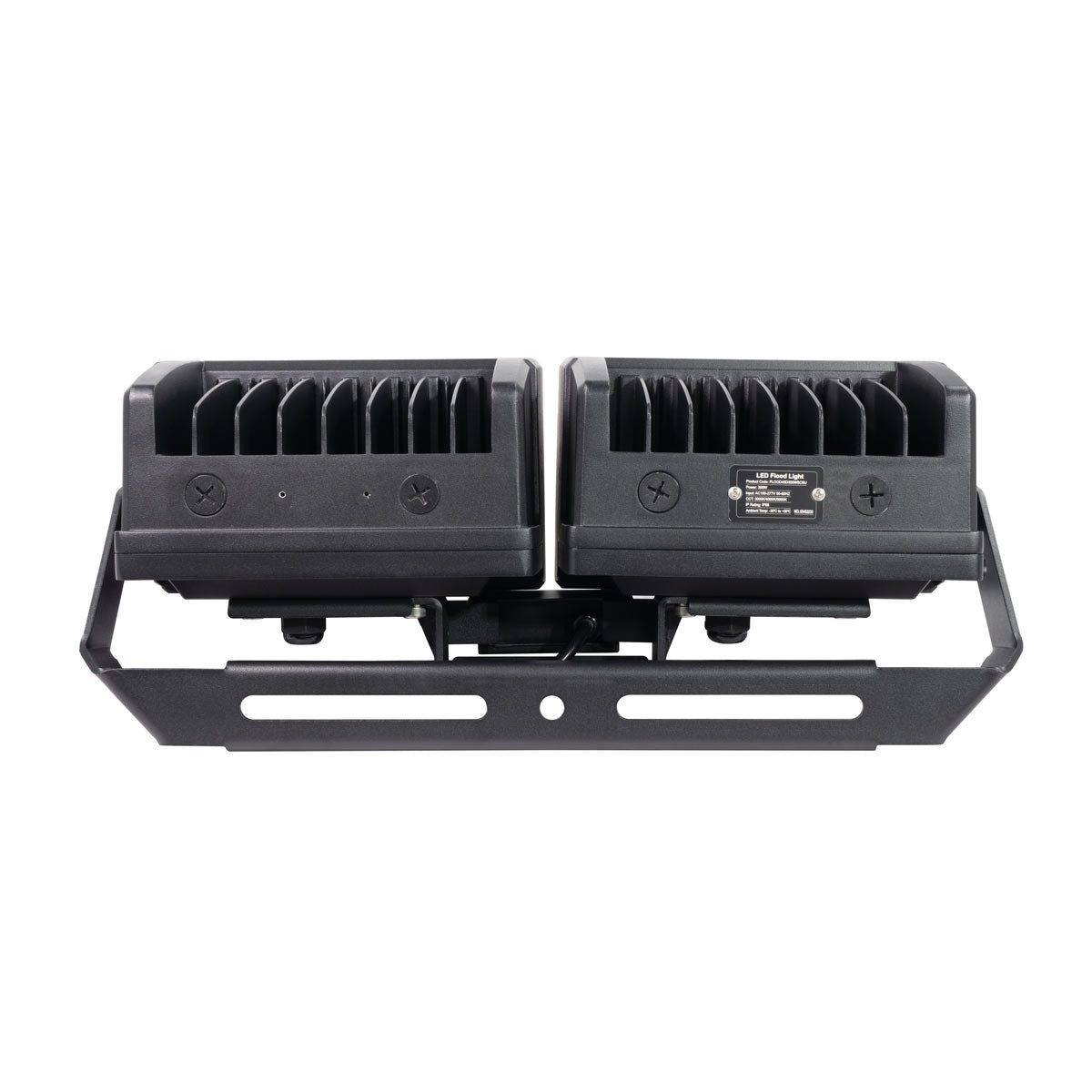 Selectable FL Series LED Flood Light with dual light heads and adjustable mounting bracket shown from the back view