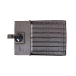 Top view of ECO LED Shoebox Area Light 300W with weather-resistant housing and cooling fins on white background