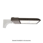 LED Shoebox Area Light 300W mounted on white bracket with bright illuminated panels and rugged design