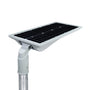 Solar LED Area Light with Tiltable Lens 30W mounted on pole with integrated solar panel for outdoor use