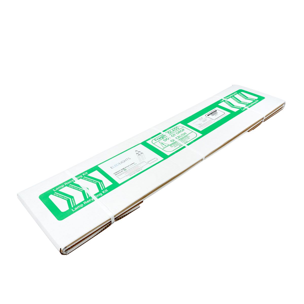 Jumbo Recycling Kit for 4ft Fluorescent Tubes cardboard box with green recycling instructions and labels on white background
